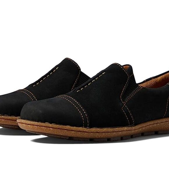 Born Nampa Black Nubuck Slip On Cao Toe Loafers Sz 9 - Picture 1 of 7